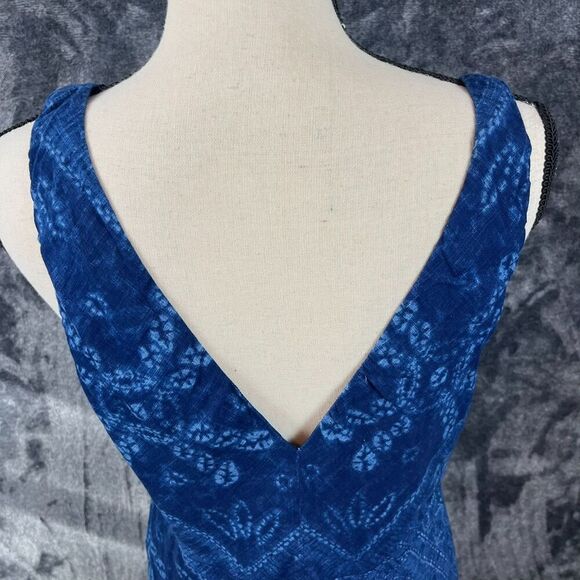 Polo Ralph Lauren Asymmetrical Sleeveless Blue Patchwork Dress Lined Women's 12 - Picture 7 of 14